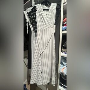 Striped Gray Maxi Dress